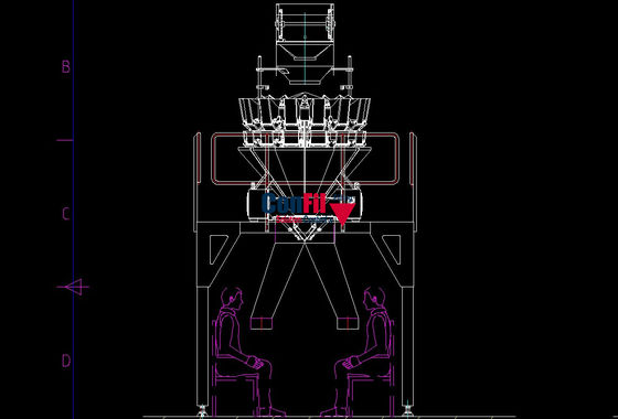 Le peseur de Multihead de machine de pesage de Multihead pour les aliments surgelés 2.5Kg se rassemblent manuellement