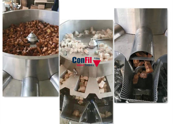 Le peseur de Multihead de machine de pesage de Multihead pour le porc braisé a mariné la machine de remplissage de nourriture avec le conducteur de vis