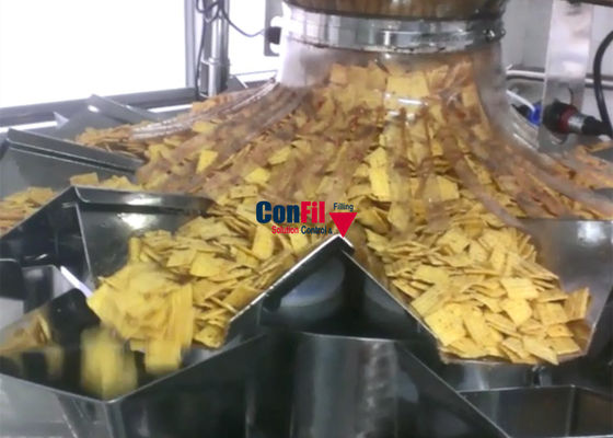 Multihead a expulsé tête de la machine 14 d'emballage alimentaire de casse-croûte