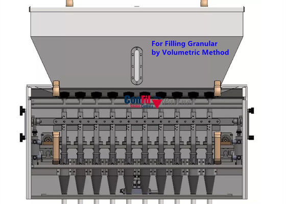 Machine façonnage/remplissage/soudure verticale de 10 ruelles pour le liquide granulaire de poudre