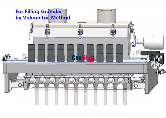 Machine façonnage/remplissage/soudure verticale de 10 ruelles pour le liquide granulaire de poudre