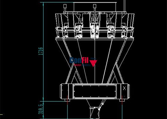 Le peseur de Multihead de machine de pesage de Multihead pour le fromage blanc et les laits caillés imperméabilisent la machine de remplissage