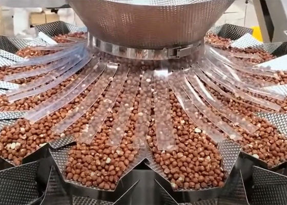 Le peseur de Multihead de machine de pesage de Multihead pour des amandes d'écrous a rôti la machine de remplissage d'écrous imperméable