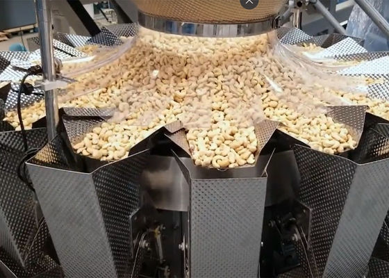 Peseur de Multihead de machine de pesage de Multihead pour la machine de remplissage rôtie de noix de cajou d'écrous imperméable